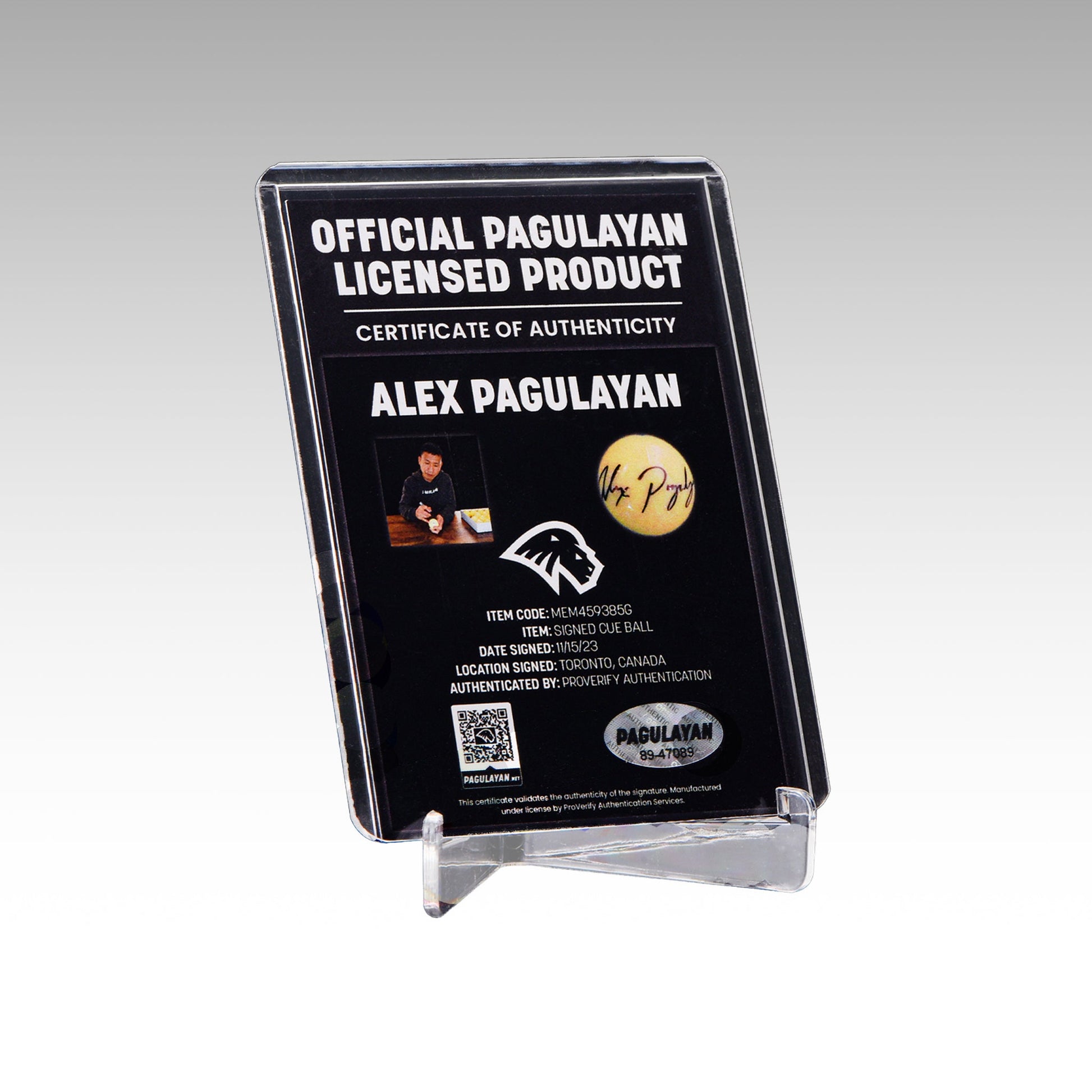 SIGNED CUE BALL DISPLAY - Pagulayan